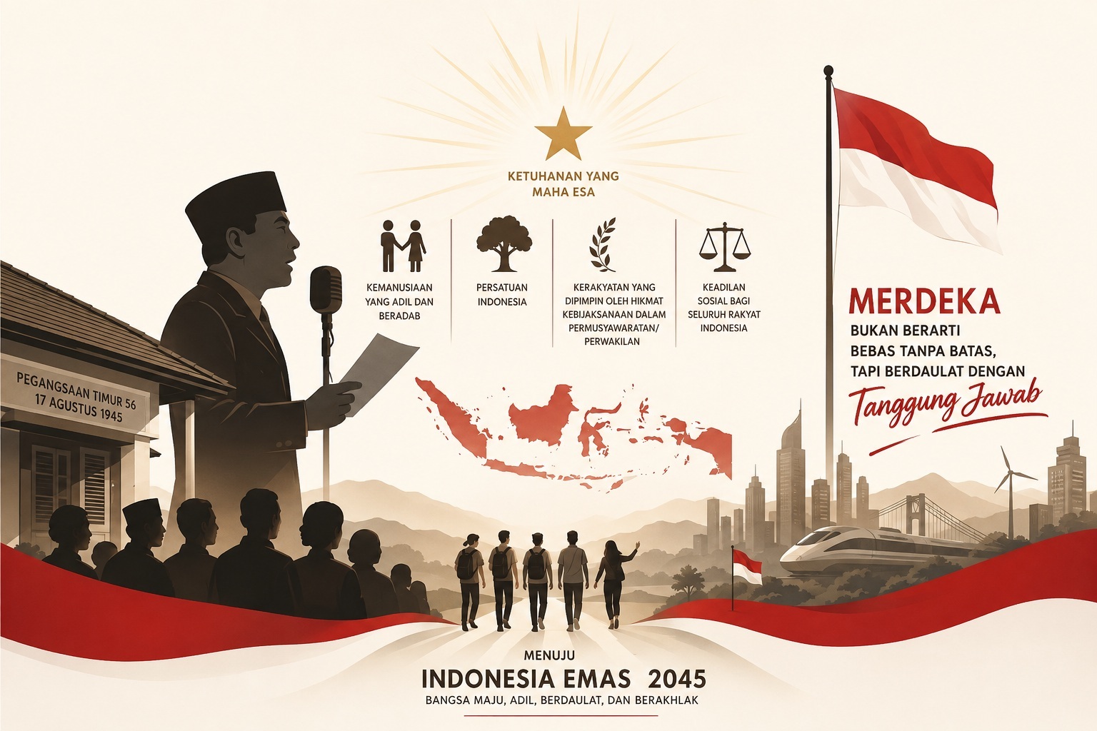 Kemerdekaan, Pancasila, dan Indonesia Emas 2045